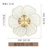 Golden Metal Flower Shape Wall Clocks Simplicity Fashion Modern Home Furnishings Living Room Restaurant Decorate Mute Wall Watch
