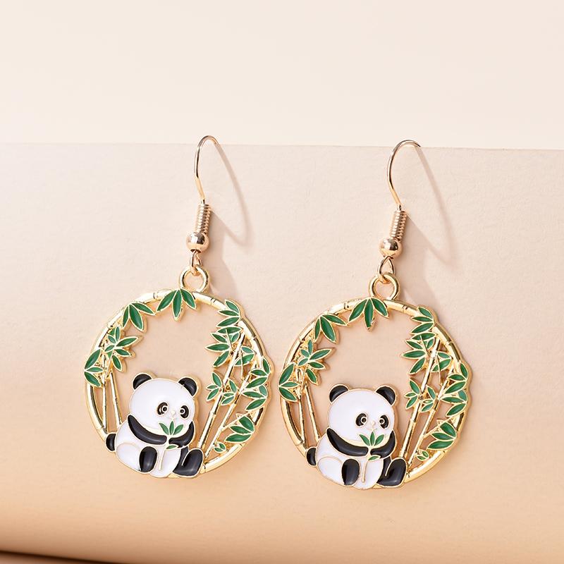 Vintage Cute Cartoon Animal Kitten Rabbit Panda Deer Earrings For Women Girls Zircon Sweet Moon Cat Squirrel Enamel Earrings