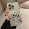 Clear Square Back Tube Case Protection For iPhone 12 16 ProMax 14 Pro Max 13 11 15 Plus Anti-Oxygen,Minimalist Alphabet Pattern Casing