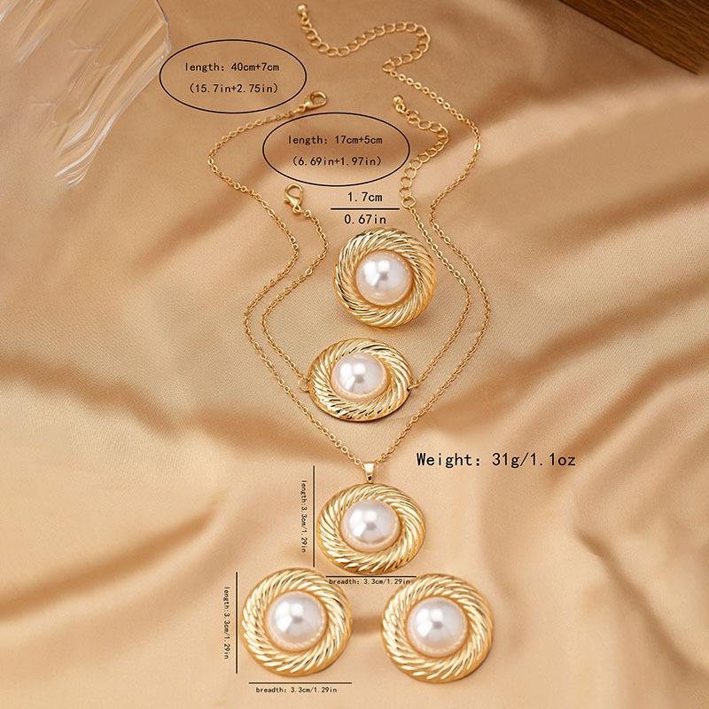 Elegant earrings bracelet necklace ring set