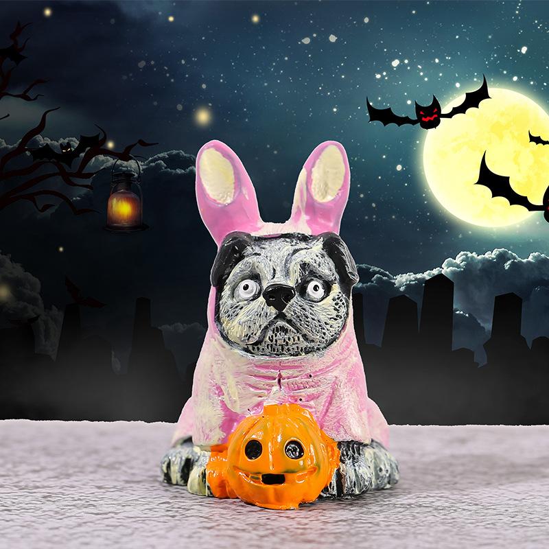 2025 3D Horror Halloween Decoration Miniature Raven Tombstone Ghost Skeleton Skull Micro Resin Figurine Ornaments