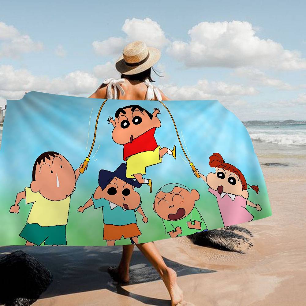 Cartoon S-Shin-chans C-Crayon Microfiber Beach Towel Absorbent Quick Dry Soft Yoga Swimming Resort Mountain Climbing Towel