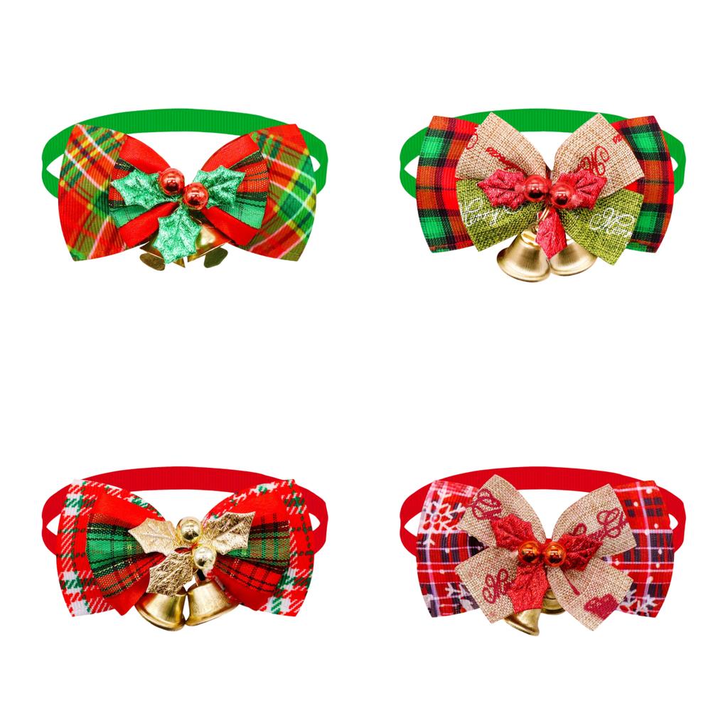 Weihnachts-Hundehalsband mit Glocke Krawatte Haustier Katze Krawattenhalsband Modisches Verstellbares Halsband Katze Hund Kleidung Haustierbedarf Neujahrsgeschenk