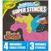 Crayola Jumbo Chalk Set with Washable Chalk In 4 Colors and 3 Stencil Sheets Outdoor Chalk 031001