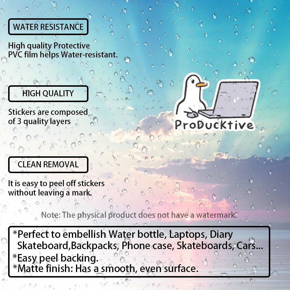Funny Duck Computer Sticker, Cute Office Duck Vinyl Decal for Laptop Water Bottle Phone Skateboard Car Decor Graffiti Stickers