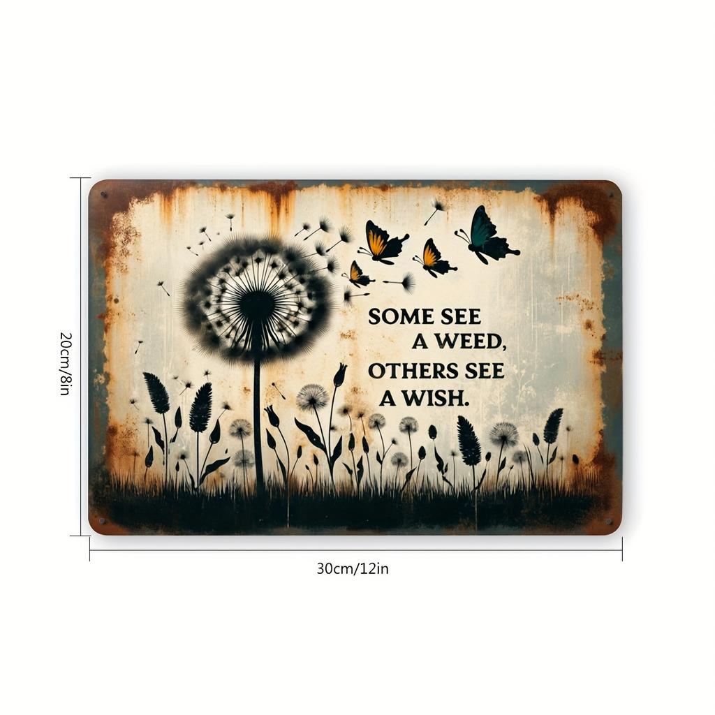 Whimsical Dandelion Wish Metal Sign Perfect for Birthday Housewarming Gifts Home Decor Vintage Art for Family Room Bar