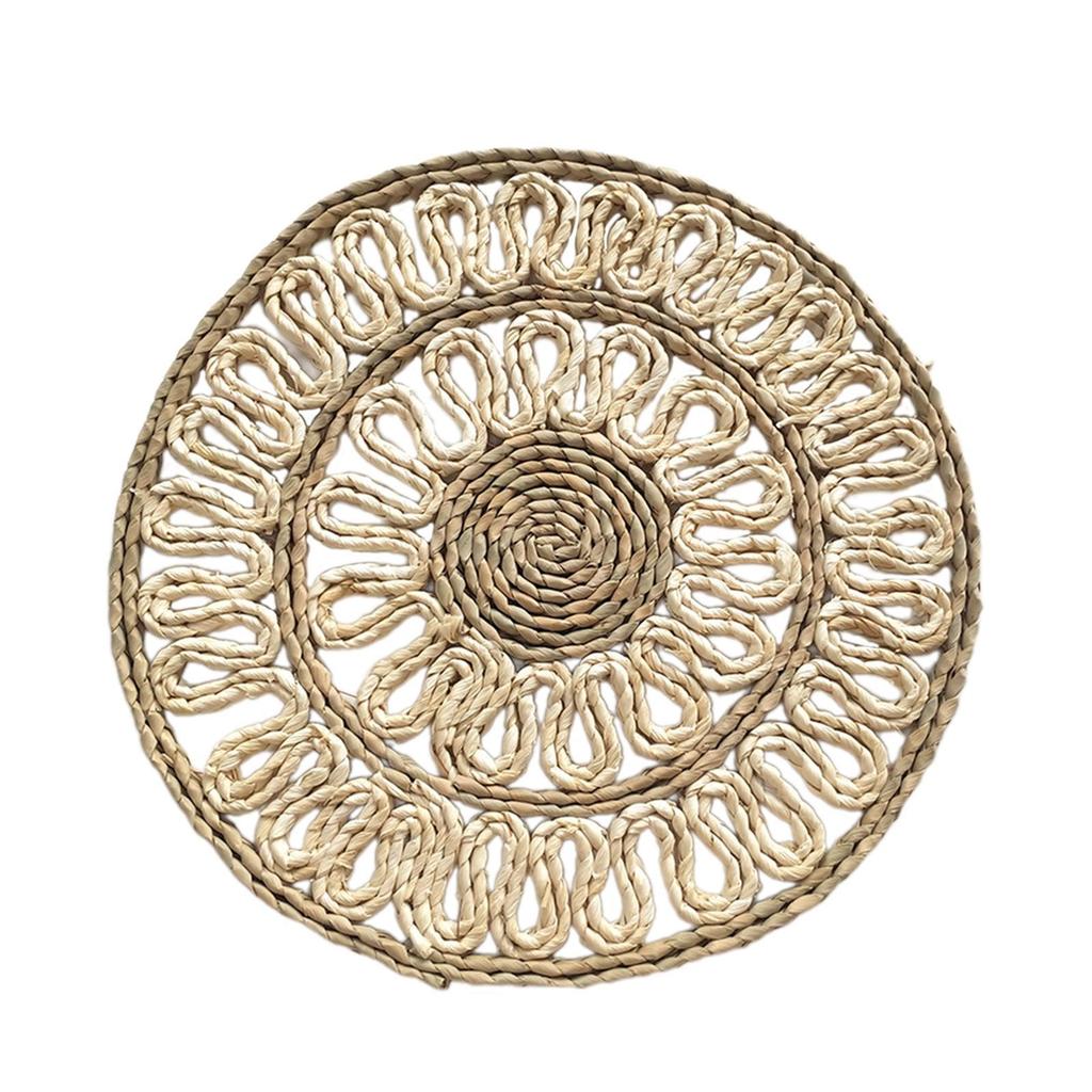 Versatile Woven Placemat Heat Resistant Braided Straw Dinner Plate Mat Anti Slip for Weddings Home Kitchen Dining Table