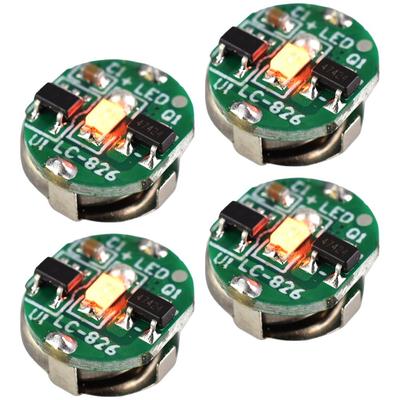 TOREJAX Magnetic Switch LED Set of Button Cell Battery for Lighting and Plastic Model Building Light, 4, Operated, (Orange)