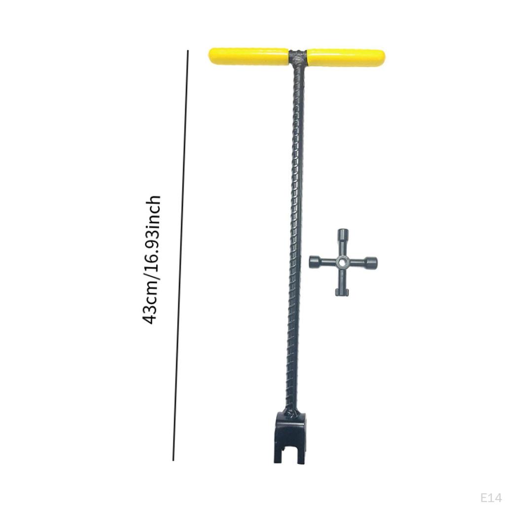 Instrument Profesional Contor de Apă cu Cheie Multifuncțională și Mâner T din Oțel Rezistent la Uzură pentru Robineți