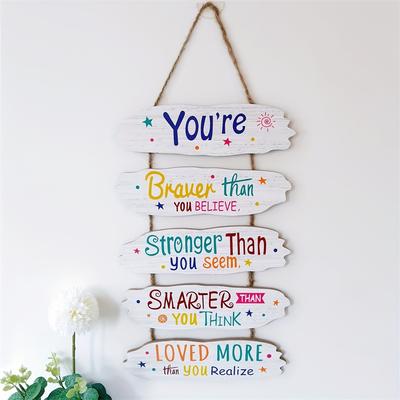 Panneau Plaque Suspendue Inspirant Avec Citations Anglaises Idéal Pour Maison Salon Chambre Décoration Bureau Cadeau de Vacances