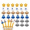 6/30PCS Space-Themed Numbered Pencil Toppers Reusable Pencil Labels  Classroom Organization