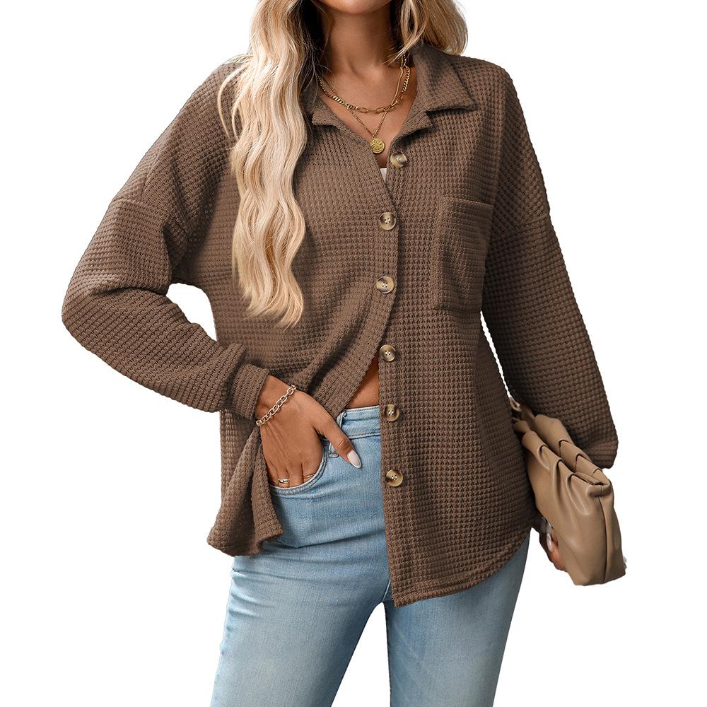 

Однотонные повседневные свободные рубашки для женщин, осенние винтажные женские рубашки и блузки большого размера, модные элегантные молодежные женские топы XXL кофейный