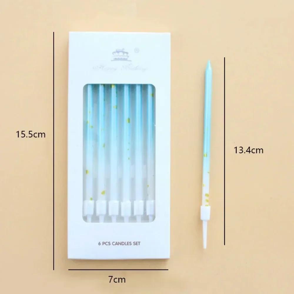 6 Pcs Long Colored Birthday Candles Stitch Sticks Funny Pink Candle Wedding Deco And Ritual Accessories Party Supplies Candles
