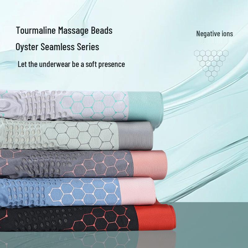 Men's 50S Lenzing Modal Tourmaline Massage Boxer Briefs with Antibacterial Oyster Essence