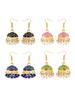 Earrings for Women and Girls Traditional Multicolor Meenakari Jhumka Earring | Gold Plated | Dome Shape Jhumki Combo Earrings