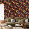 Burgundy, rust and orange stained glass wallpaper for living room and bedroom 50x1000