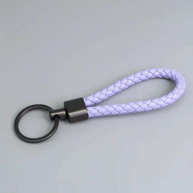 New 1PC PU Woven Key Ring, Gift Leather Keychain, Leather Rope Key Chain, Multifunctional Car Key Accessories, Car Accessories