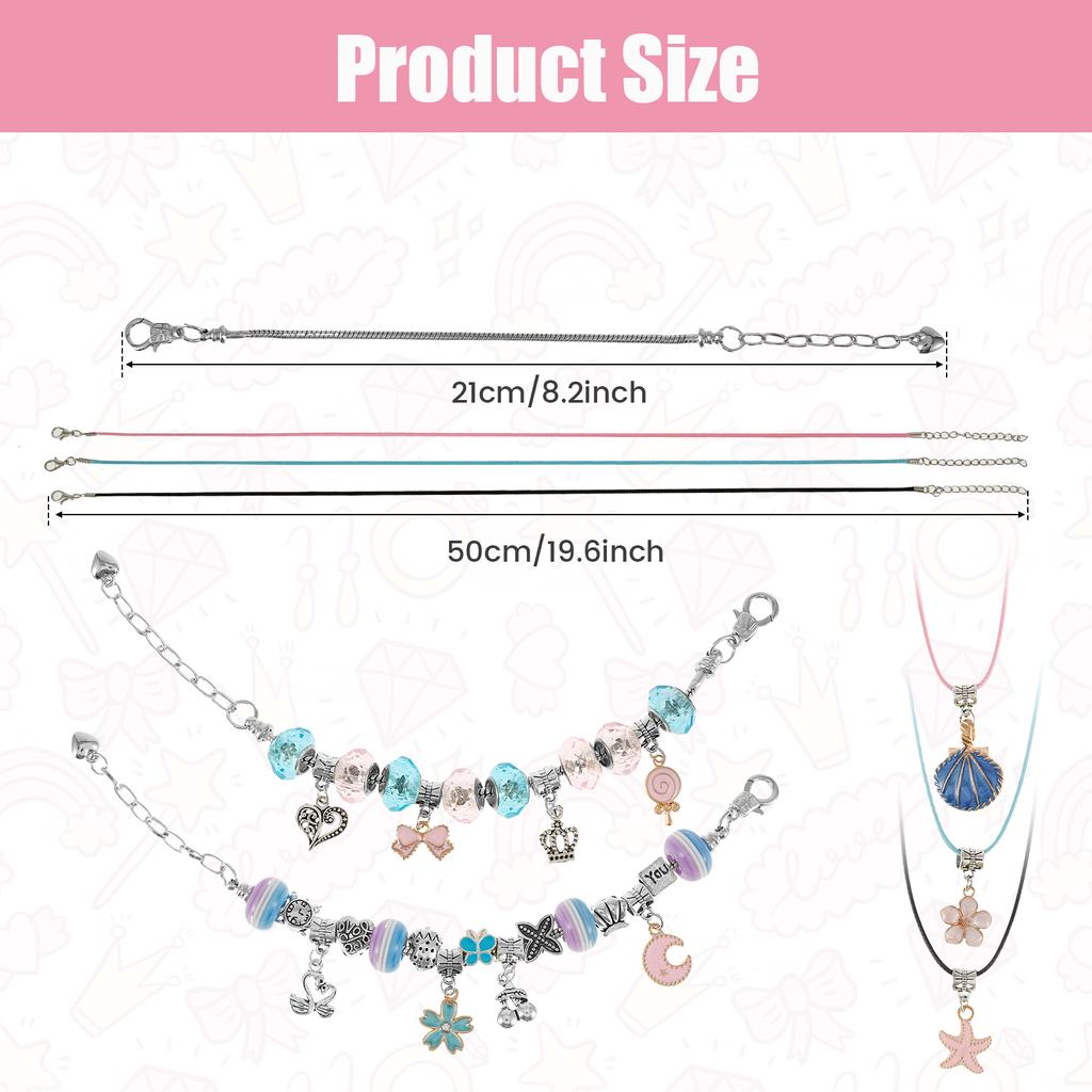 78 Parça Boncuk Takı Yapım Kiti DIY Boncuklu Bileklik Kolye Yapımı El İşi Seti Doğum Günü Noel Hediyesi ve DIY Severler İçin