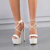 Eilyken High Heel Women Shoes Open Toe PU Sandals Ladies Nightclub Party Pumps Size 35-42
