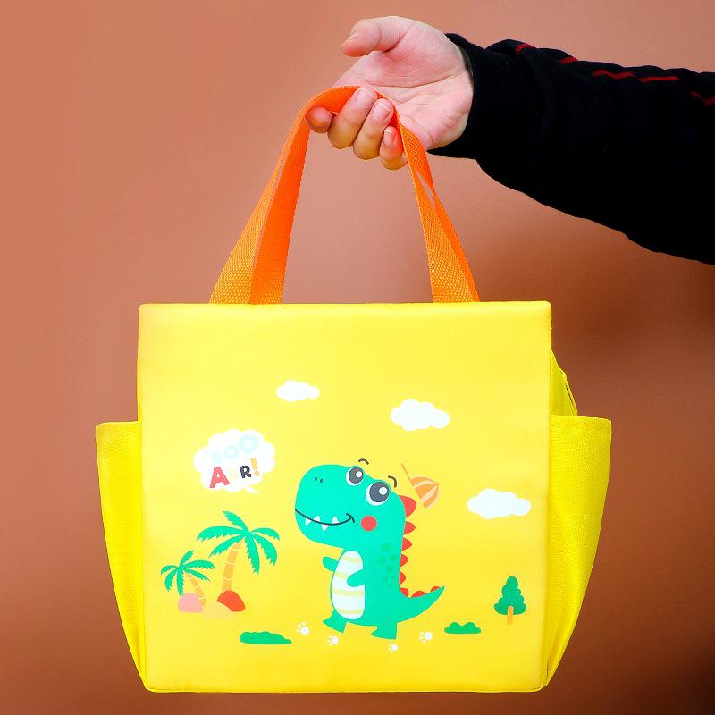 Cartoon Cute Double Pocket Large Capacity Insulated Lunch Bag for Work or School