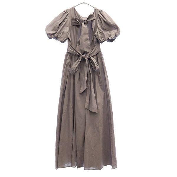 ORGANICS SNIDEL for sustainabillity Organics SNIDEL Short Sleeve Balloon Sleeve Long Dress 7 Purple Ladies Old Clothes Used