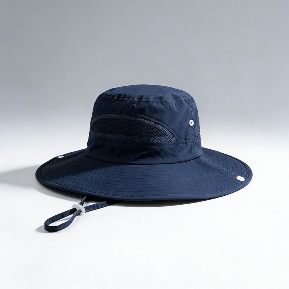 Breathable Sunshade Cap Big Brim Bucket Hat Fashion Fisherman Hat Children темно-синий