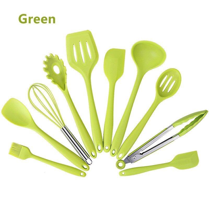 10-piece Color Boxed Silicone Kitchenware  Non-stick Cookware Set Kitchen Tools Baking Utensils Cooking Tools Set