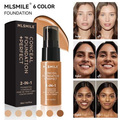 Flüssiger Concealer auf Puderbasis in 6 Farben – langanhaltendes, glattes Finish, vollflächig deckendes Make-up für makellose Haut