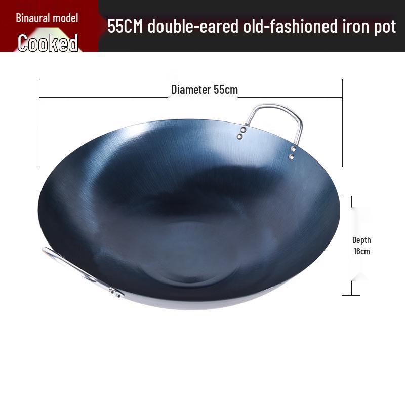 ZISIZ Pre-Seasoned Wrought Iron Wok