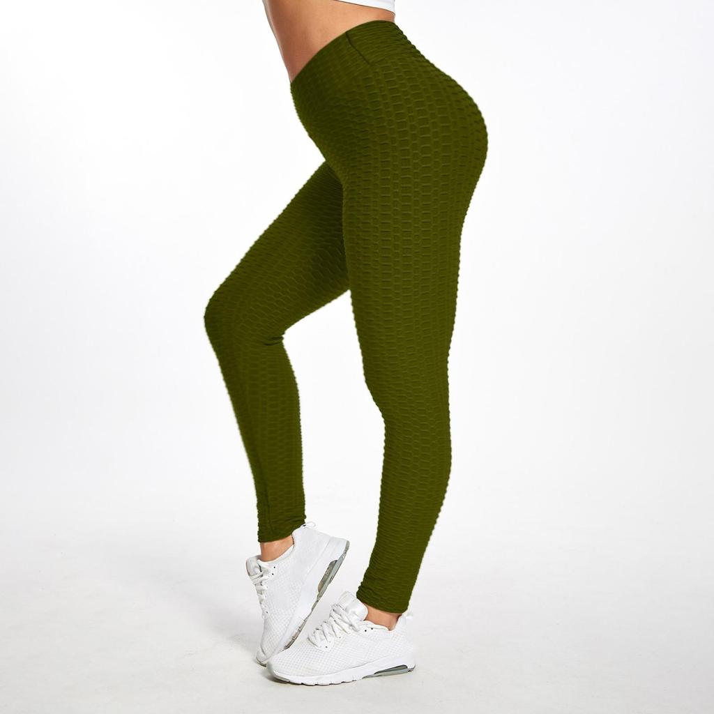Damen Bubble Hip Lifting Übung Fitness Laufen Yogahose mit hoher Taille