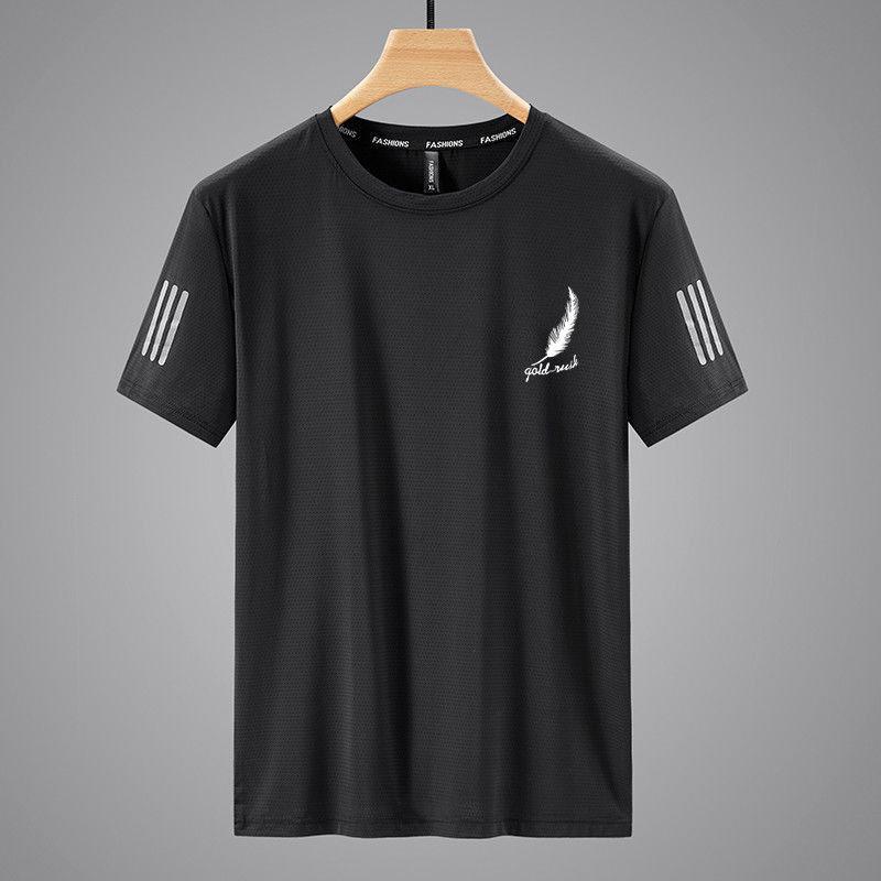 Men's Summer Ice Silk Quick-Dry Short Sleeve T-Shirt - Breathable & Lightweight
