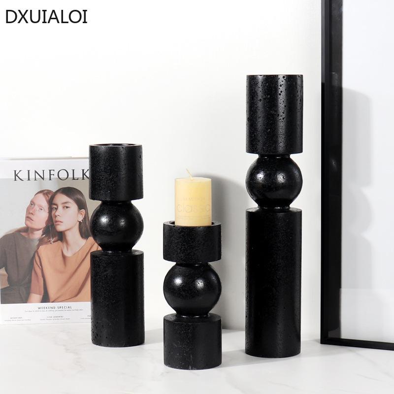 Home Decor Marble Candlestick TV Cabinet Desktop  Ornaments Candle Holder Wedding Decoration  Candle Holders Decor for Table