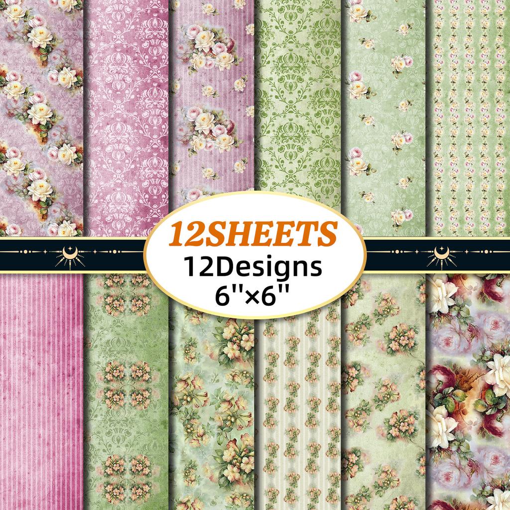 DIY12 Sheets/package Diy Photo Album Scrapbook Notebook Card Background Paper Pattern Paper Small Broken Pattern Material Paper