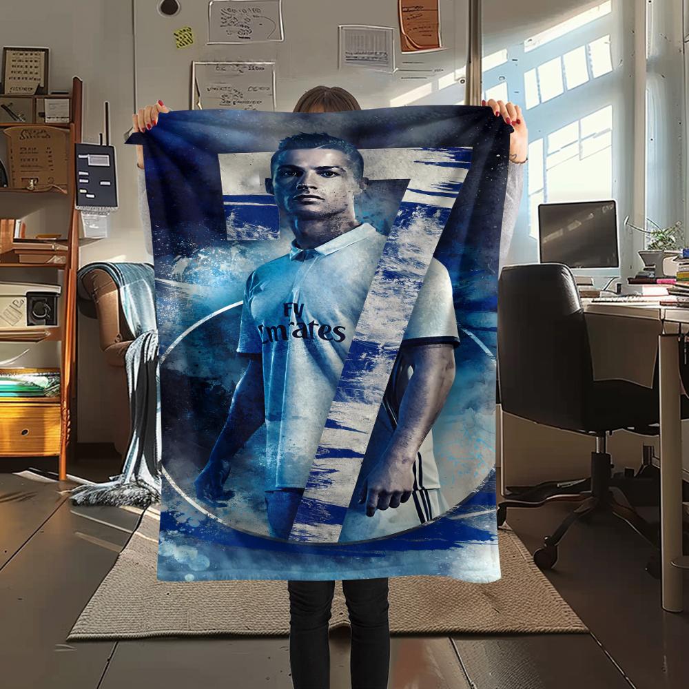 1PC CR7 Print Flannel Blanket, High Quality All Seasons, Home Decor, Warmth and Comfort, Perfect for Christmas Gifts