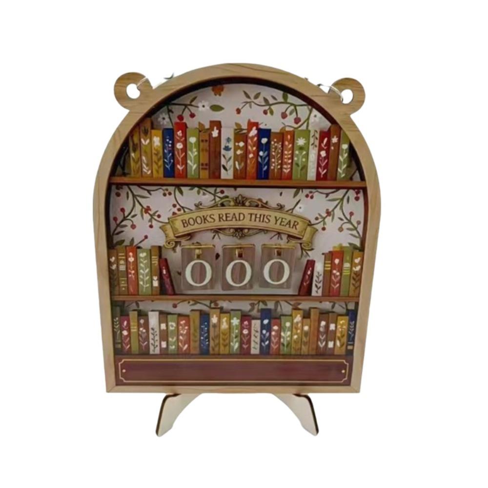 

Retro Reading Book Signage Handmade Reading Book Counter Classic Reading Challenge Tracker Study Style D
