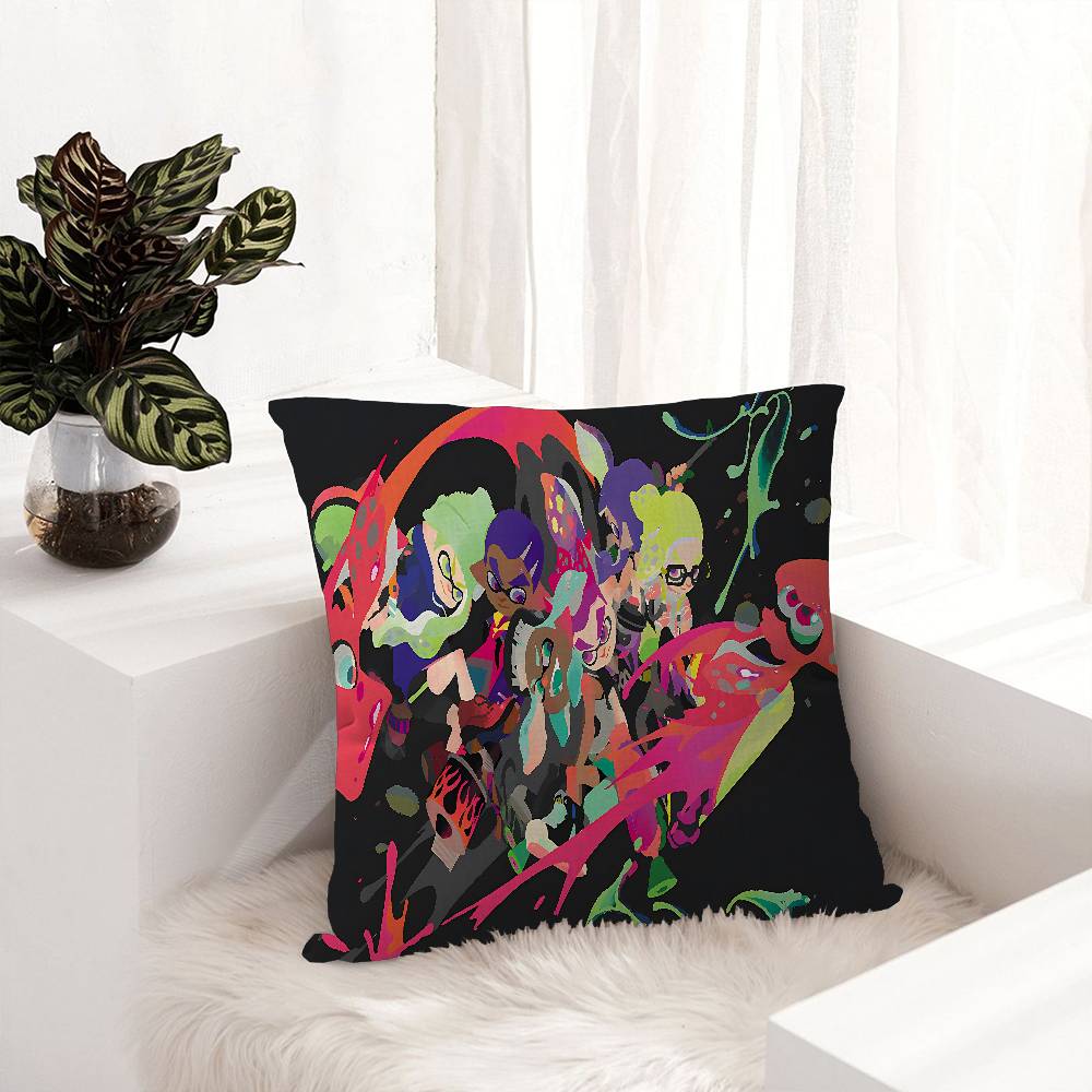 Game S-Splatoon Pillow Anime Pillow Sofa Bed Head Pillow Cover Cushion Cover 45x45 Cm Fashion
