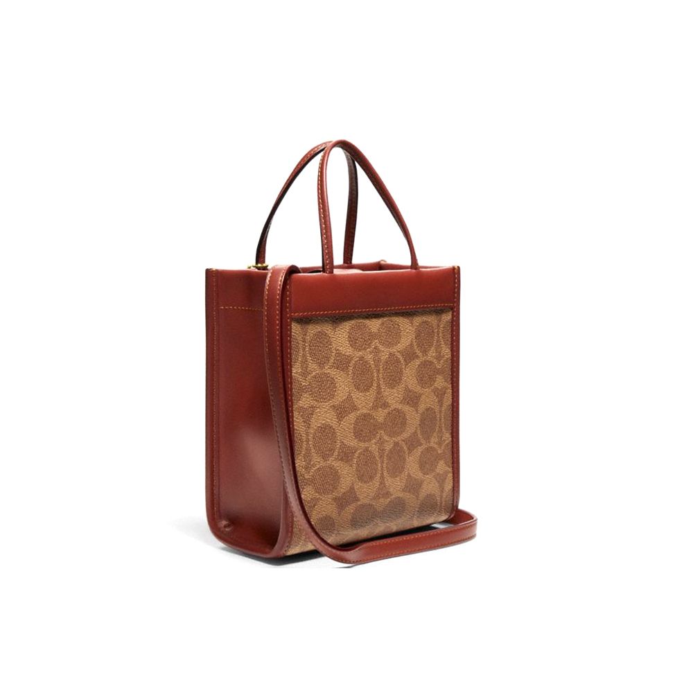 Coach Cashin 14 Classic Vintage Print Color Block PVC Leather Tote Bag Shopping Bag Phone Bag Crossbody Shoulder Bag Handbag Women Tote C5277-B4NQ4