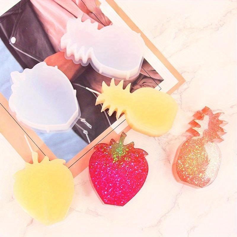 Moules à bougies en forme de fruits, moules en silicone en forme de pomme, poire, fraise, résine, plâtre, savon, fabrication de cire, décoration de la maison