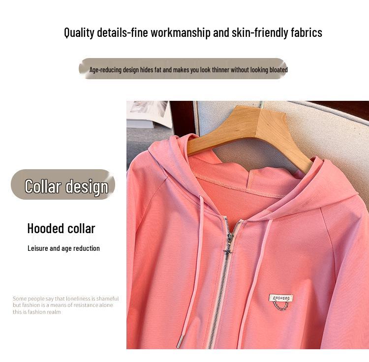 Women’s Plus Size Fashionable Slimming Hoodie and Pants Casual Set 7338