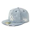 New Era 59FIFTY Cap 14551039 NER34C1618 New Era Cap Splash Denim MLB ONSPOTZ Exclusive Splash Paint Denim MLB New York Yankees Straight 59 Fifty