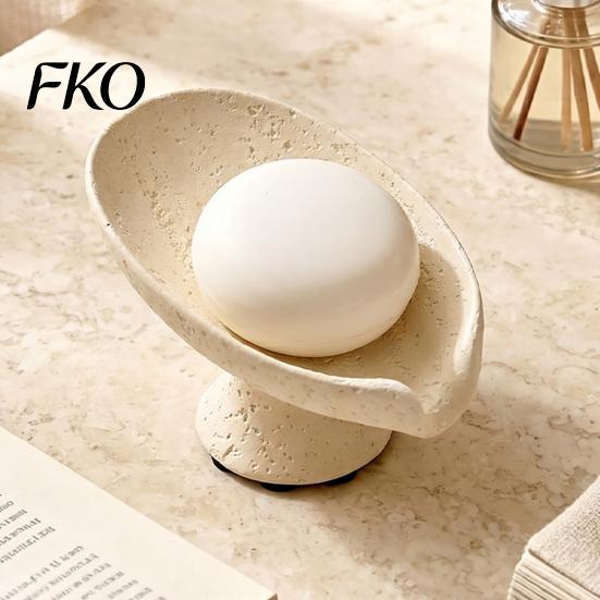 Lotus Leaf Soap Dish Holder, Self Draining Box, Elegant Nordic Style Decorative Container, for Home Bathroom Countertop Non Slip