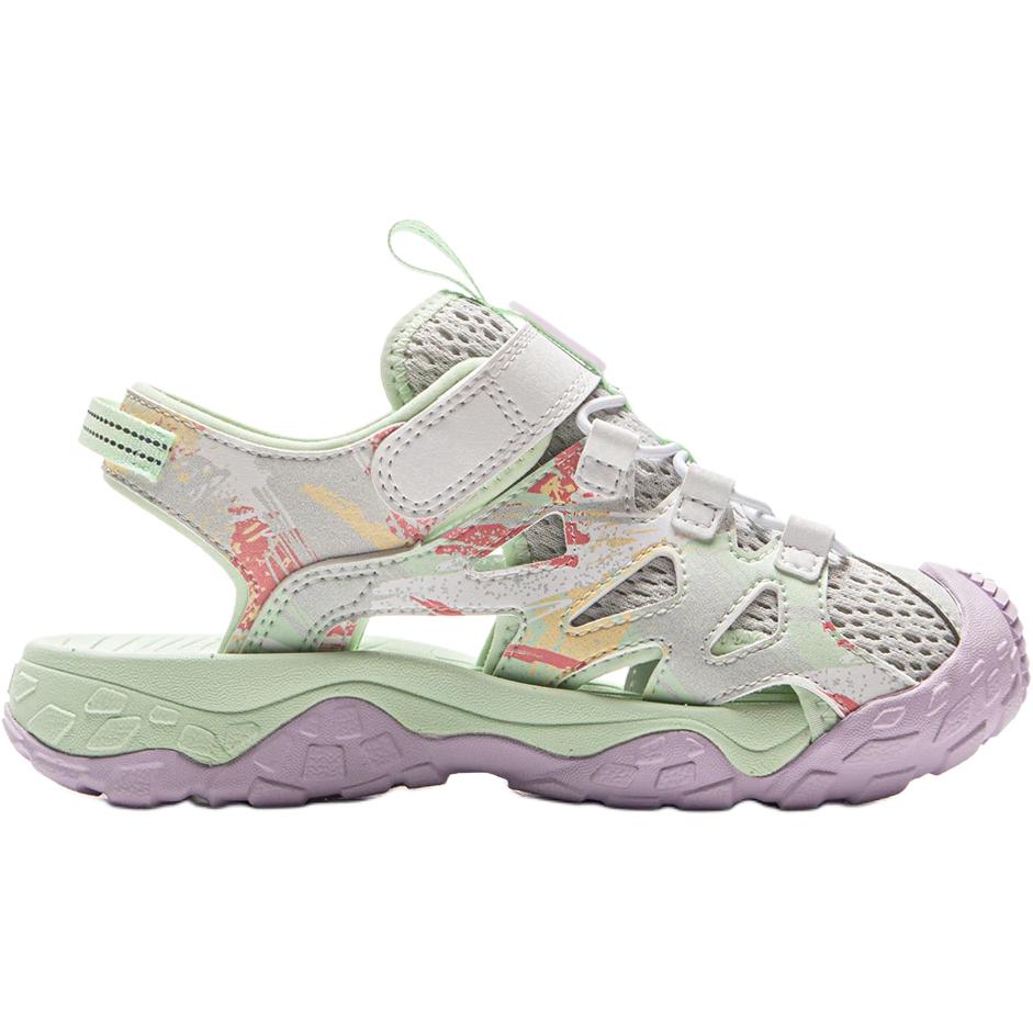 Li Ning Kids Outdoor Synthetic Leather Fashionable Comfortable Non-Slip Wear-Resistant Low-Top Sandals Kids sandals YKEV030-2