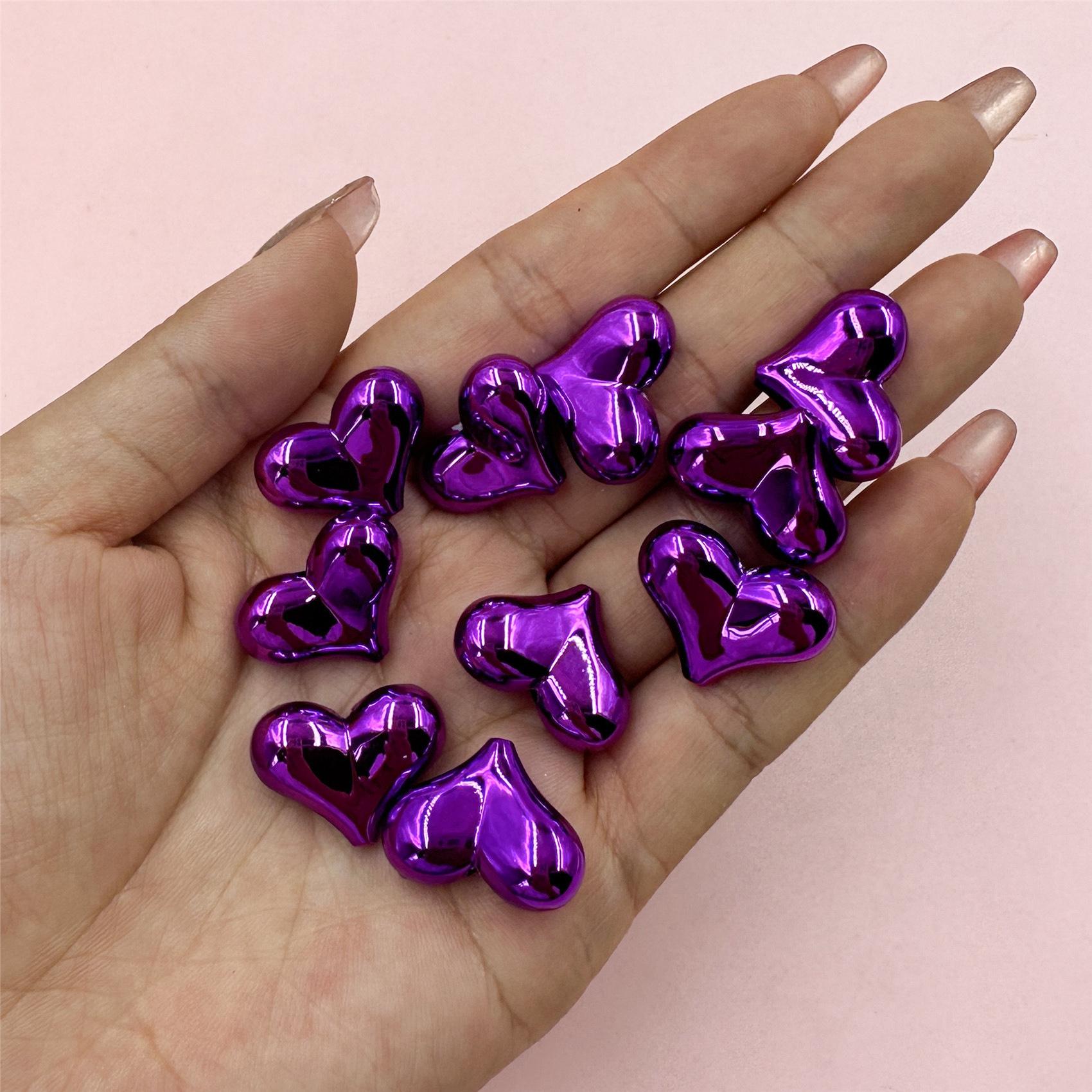 

30 шт. 22*16 мм в форме сердца свободные бусины-разделители красочные акриловые большие «сделай сам» для изготовления ювелирных изделий аксессуары ручной работы фиолетовый