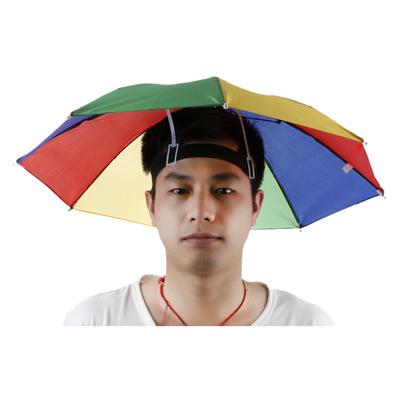 Camouflage Pattern Elastic Bandeau Soleil Pluie Nylon Pliable Parapluie Chapeau Bonnet