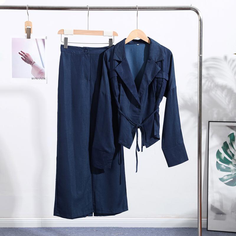 Casual Jackets Skirts Sets Women Loose V Neck Long Sleeves One Button Belt Outfits Female 2025 Summer Fashion Chic Solid Set