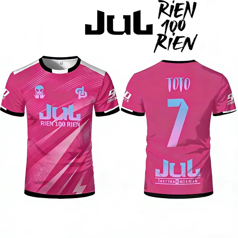 Nuova T-shirt Stampata JUL Toto Ninetta Uomo Donna Hip Hop Traspirante Abbigliamento per Allenamento Calcio Maglia Sportiva per Adulti e Bambini