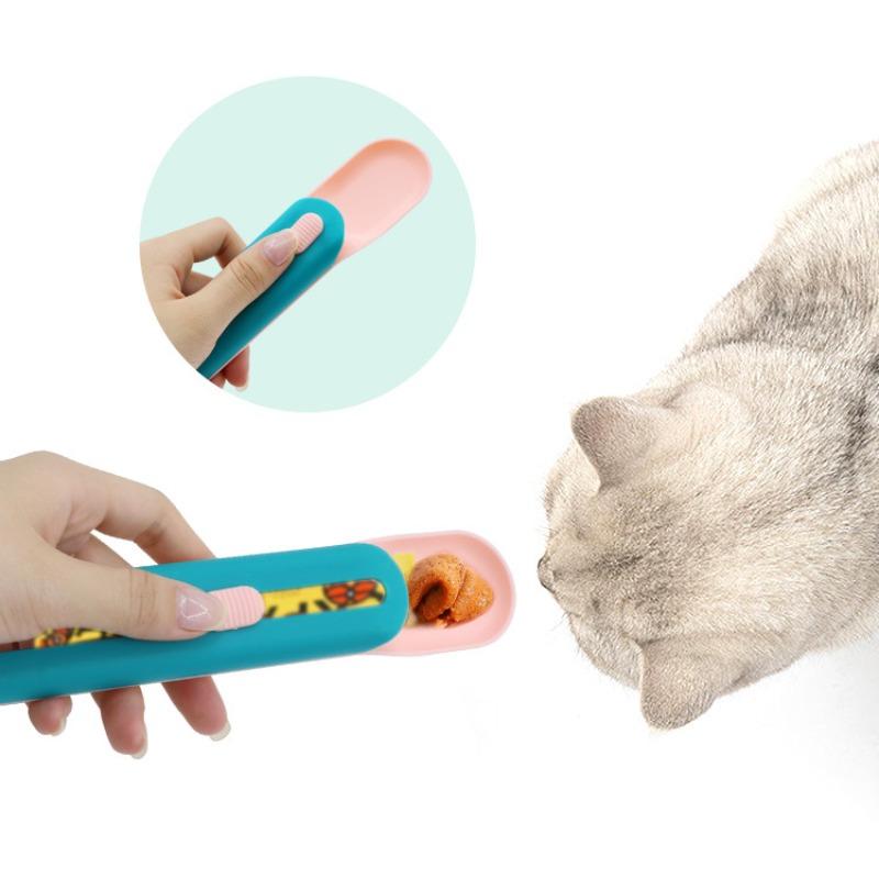 Cat Strip Spoon Feeder, Cat Strip Squeezer, Pet Cat Supplies, Cat Food Spoon
