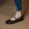 Fashion 2025 New Spring Women Flats Round Toe Women Shoes Fashion Flat Heels Mary Janes Ladies Shoes Genuine Leather Retro Brown Shoes