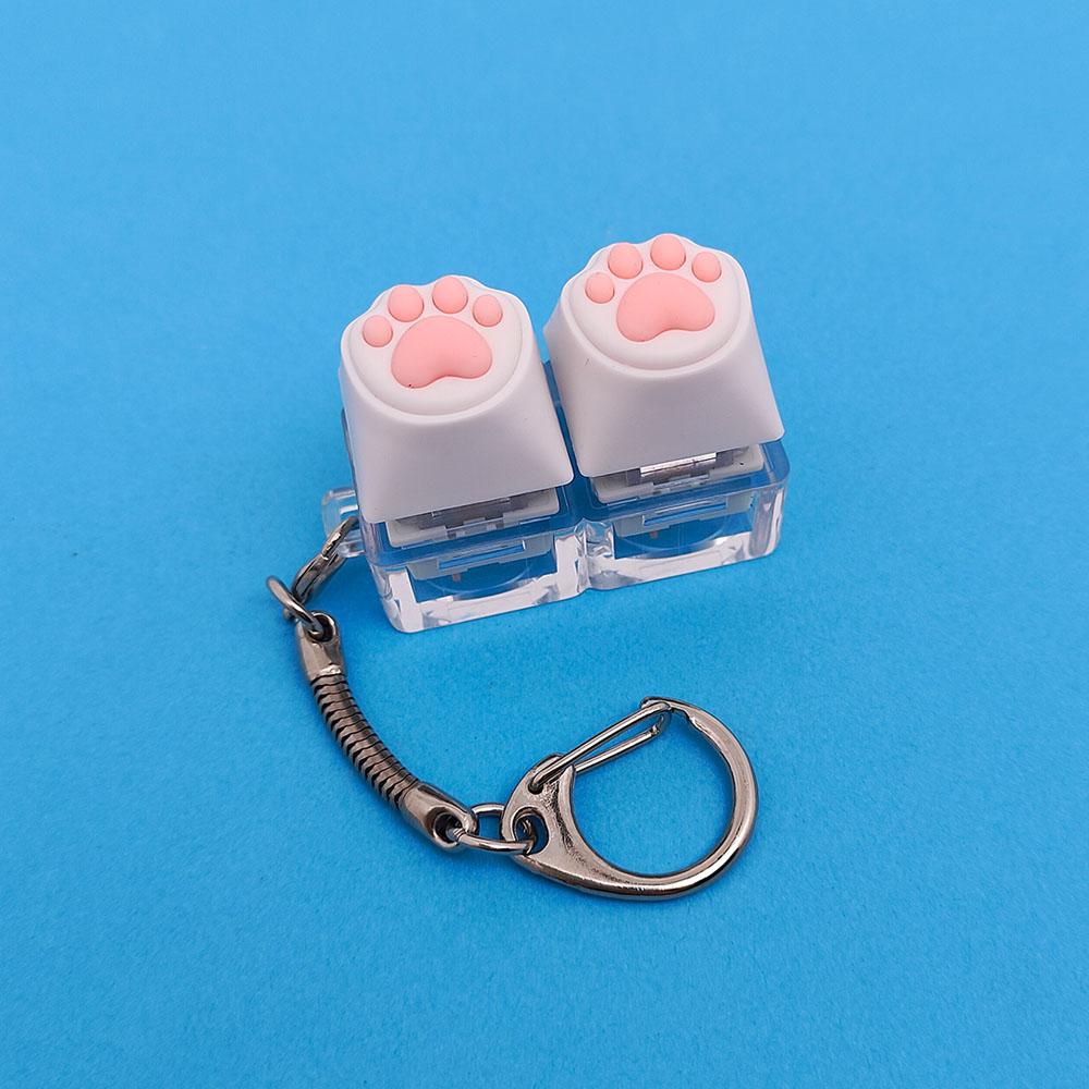 

Fingertip Relaxation Plaything Keys Silicone Plush Cat Paws Keychain Key Ring Mobile Phone Pendant Accessories Keyboard Tapping
