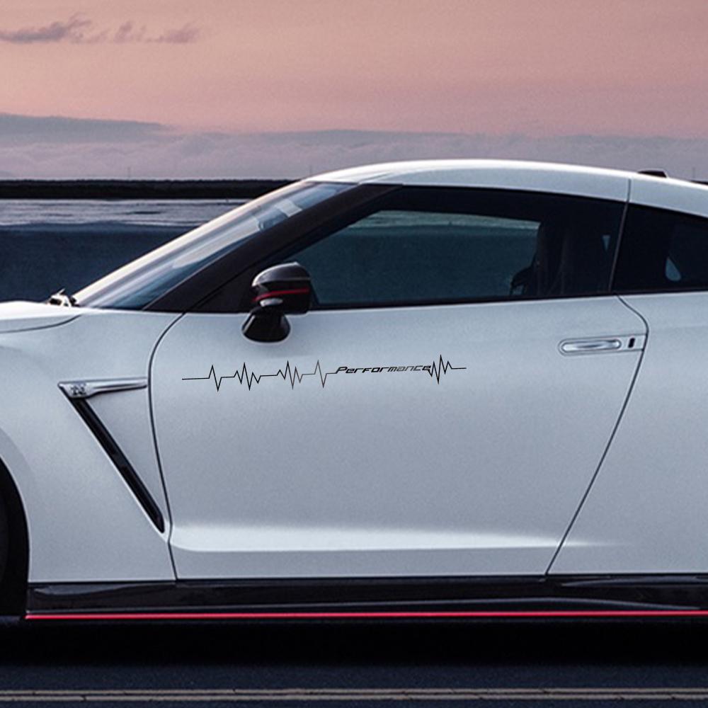 Reflective Performance Heartbeat Line Sticker Car Windshield Windscreen Bumper Hood Decor Decal Auto Car bodywork Decoraion